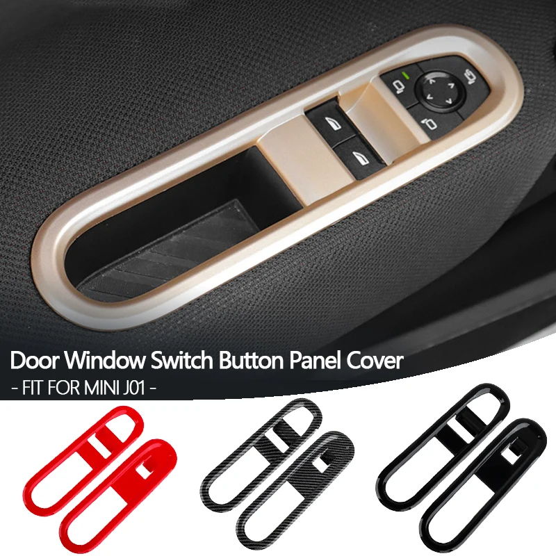 

2 шт., панель переключателя подъема окна автомобиля, рамка, декоративная крышка, наклейки для Mini Cooper J01 E SE 2024 2025, аксессуары для салона автомобиля