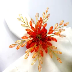 Free Shipping Acrylic Flower Napkin Ring 12 Pcs Holidays Decoration