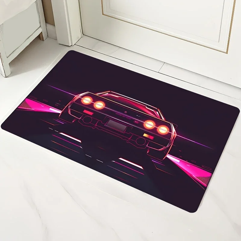 Cool Sports Car Design Doormat,flannel Rectangle Indoor Rug for Living Room,Bedroom,Kitchen,Entryway Non-Slip Decorative Carpet