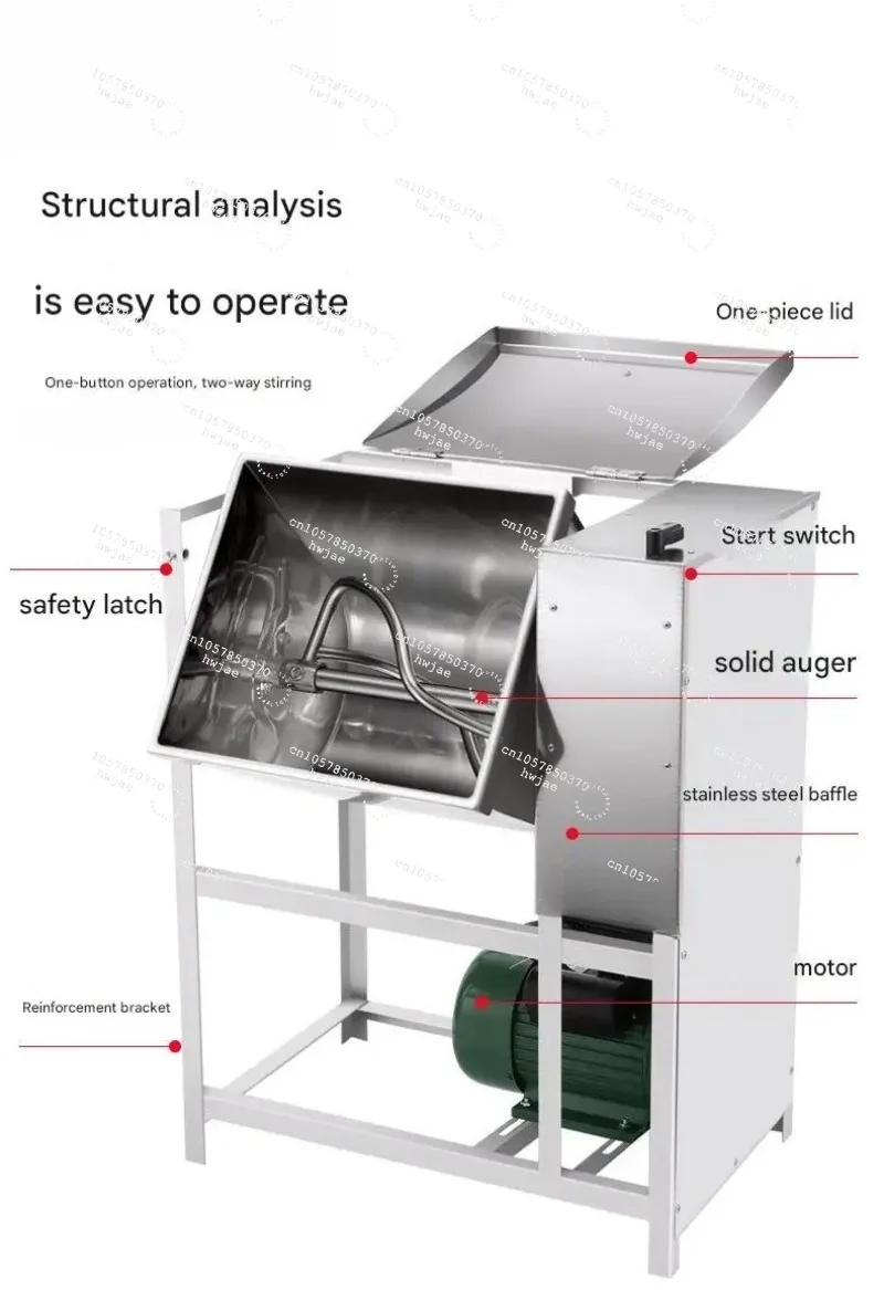 Fully Automatic Stainless Steel Dough Kneading Machine,Commercial Dough Mixer 5/10/15/25kg