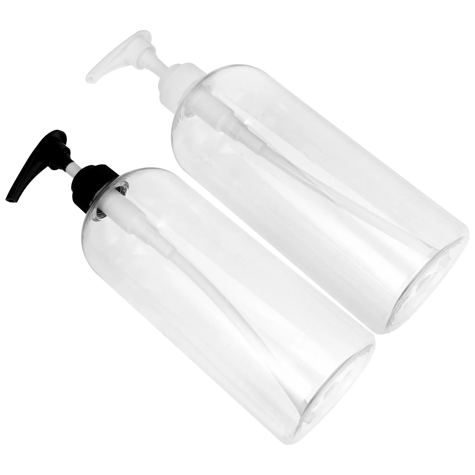 2pcs Clear Pet Press Pump Bottle 1000Ml Portable Refillable Dispenser For Hand Soap Shampoo Dish Soap Travel Bathroom Home Use