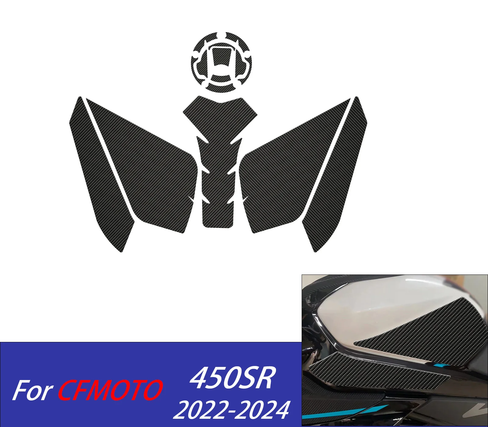 

For 450SR Tank Pad Stickers Gas Protector For CFMOTO 450 SR Motorcycle Kit Knee Gas Protection Stickers Accessories