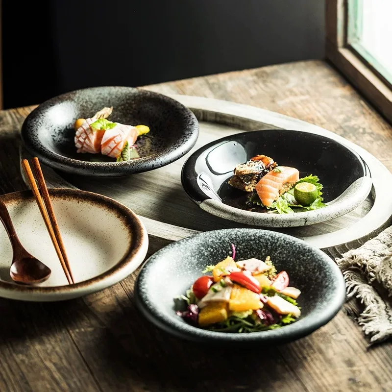 

Глубокая керамическая тарелка, креативный набор посуды для домашнего ресторана, тарелка с рыбой в стиле вестерн, коммерческого использования