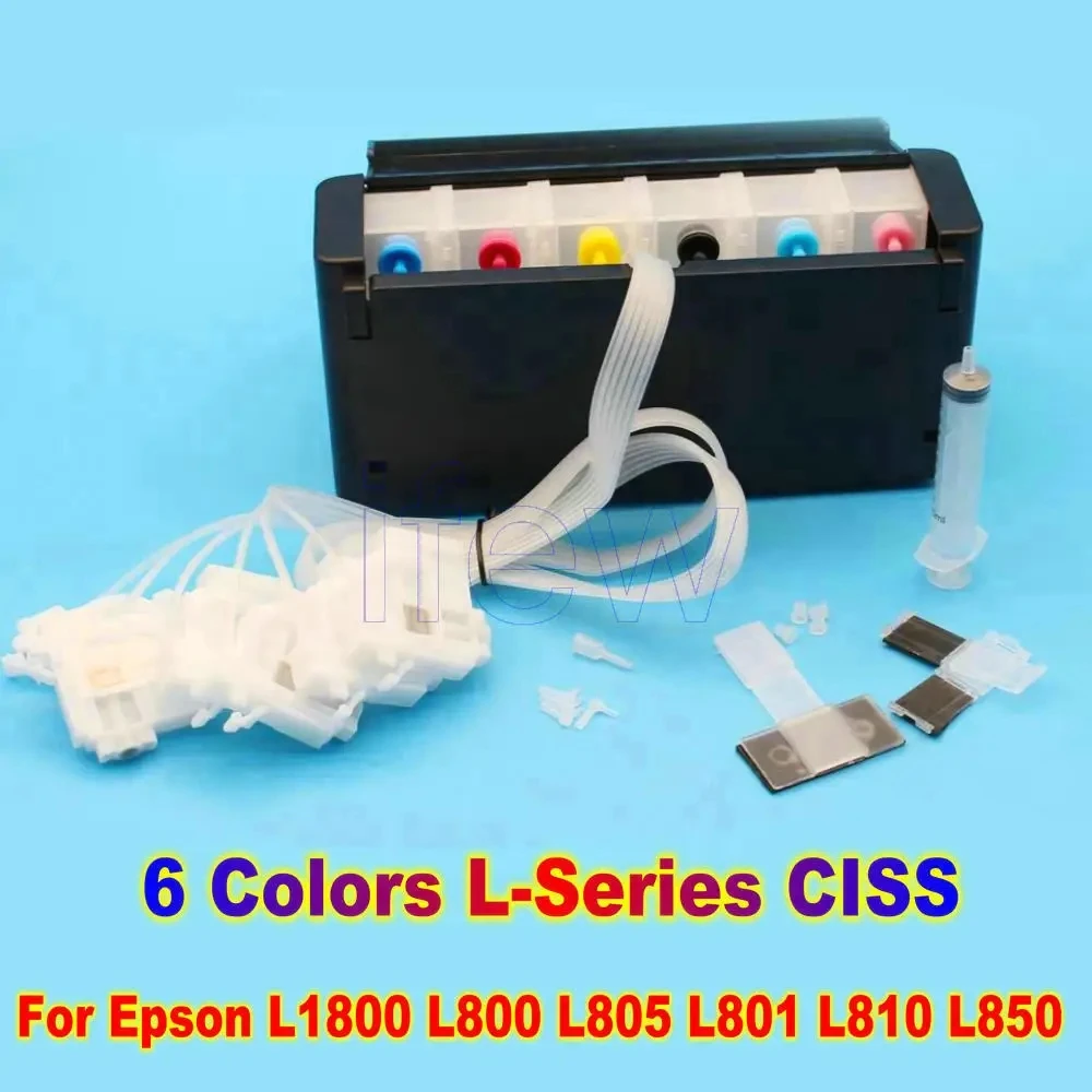 

L1800 6 Colors CISS Ink Tank System Printer External Cartridge Device Kit For Epson L805 L800 L1800 L801 L810 L850 CISS L-Series