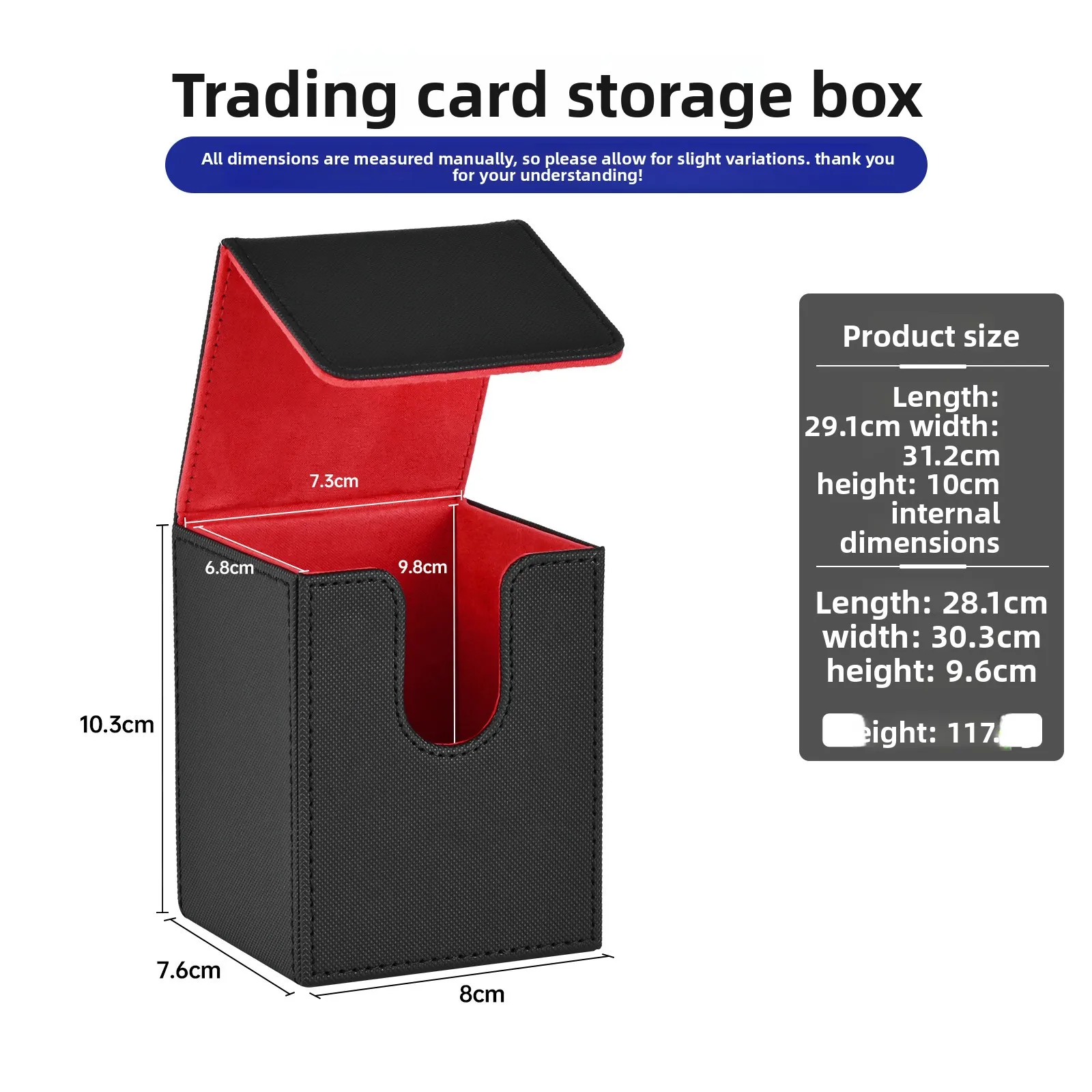 

Вертикальная коробка для хранения карт из искусственной кожи — обновленный чехол с вертикальной вставкой емкостью 100+, универсальный держатель для игровых карт для Pokemon