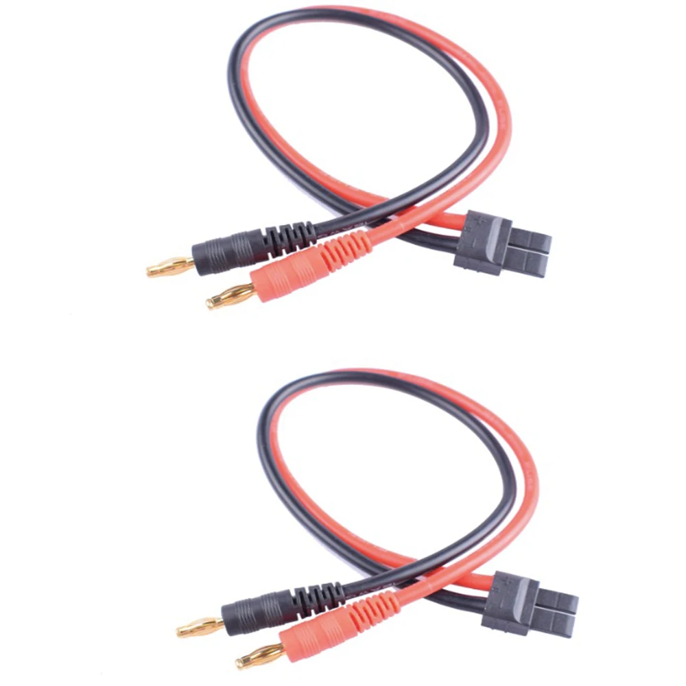 2 Pcs TRX TRAXXAS Connector Plug Compatible to 4mm Banana Plug Battery Charge Lead Adapter with Cable 14AWG 30cm  RC Helicopter