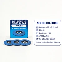 24 Pack Angle Grinder Grinding Discs, 40 Grit, Durable Flexible Fiberglass Backing, Zirconia Abrasive Sheets, for Metal Polishing & Grinding, Woodworking, Paint and Stain Removal 5