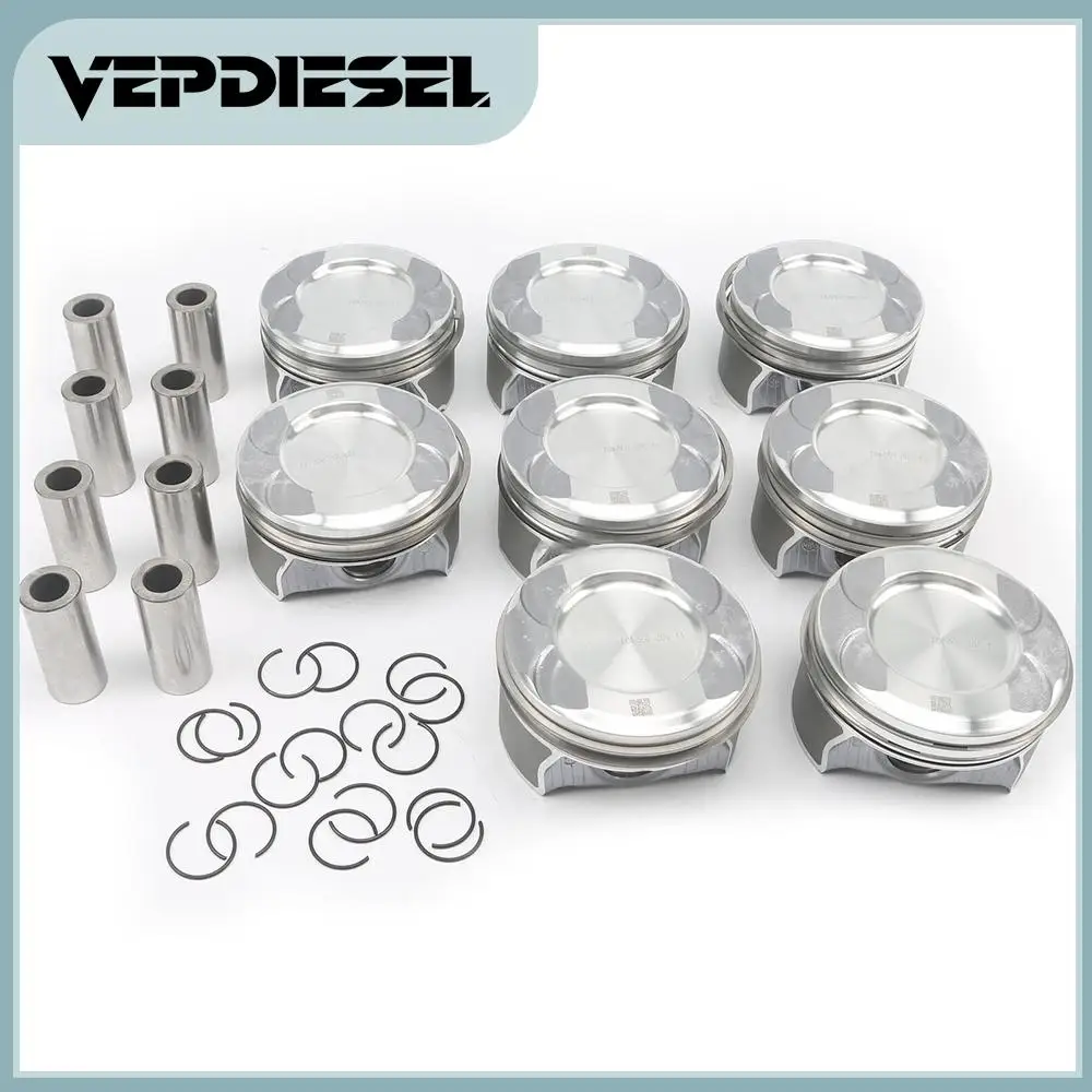 8x Pistons Rings Set Fits For M278 Mercedes-Benz X166 W221 W222 GL500 S500 M278 GLS500 E500 ML500 S500 4.6T 4.7T A2780302317