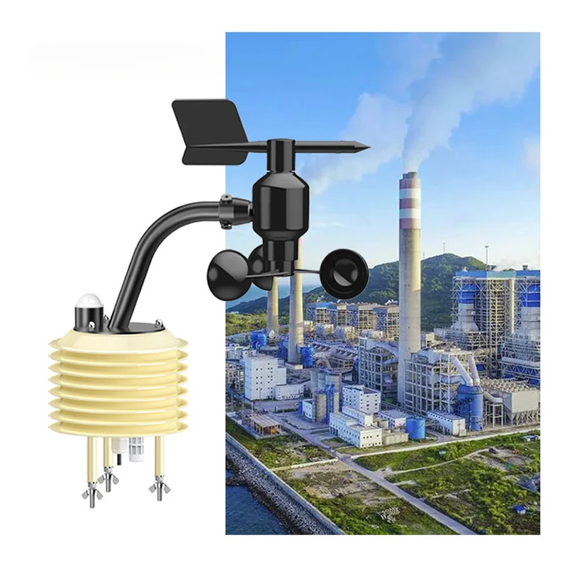 RS485 OUTPUT AIR TEMPERATURE AND HUMIDITY SENSOR GAS SENSOR WIND SPEED SENSOR ALL IN ONE WEATHER STATION FOR INDUSTRIAL