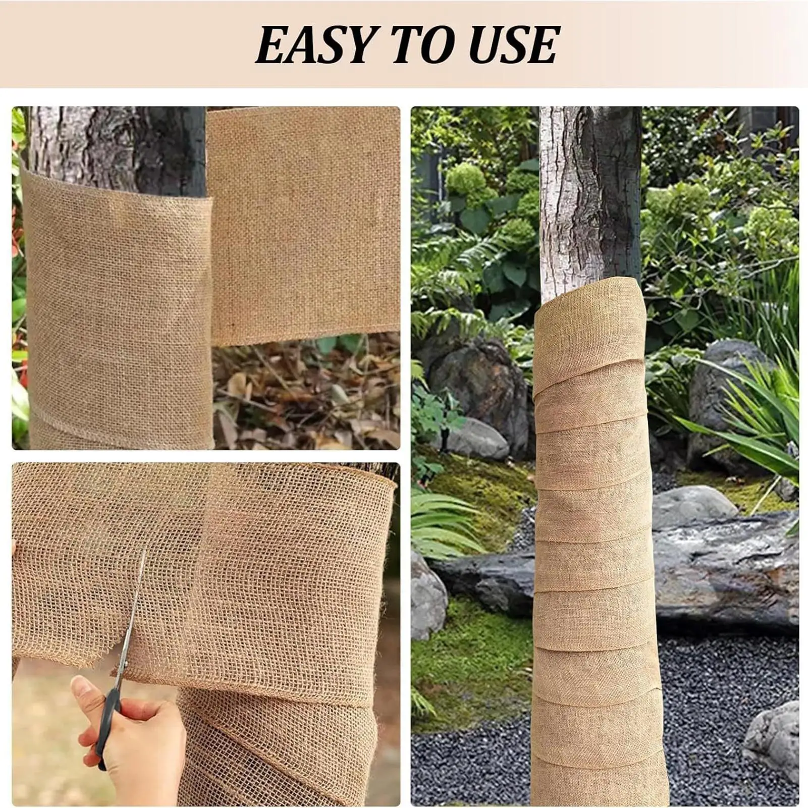 Burlap Tree Wrap Trunk Frost Roll Anti Freeze Plant Cover for Winter Garden Outdoor Landscape Raised Bed Greenhouse Patio Porch