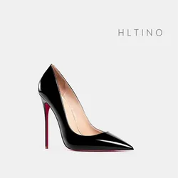 HLTINO 4.7 pollici/12CM décolleté da donna tacchi inferiori rossi scarpe autunnali estive Super Sexy scarpe a punta poco profonde abito da sposa tacchi a spillo