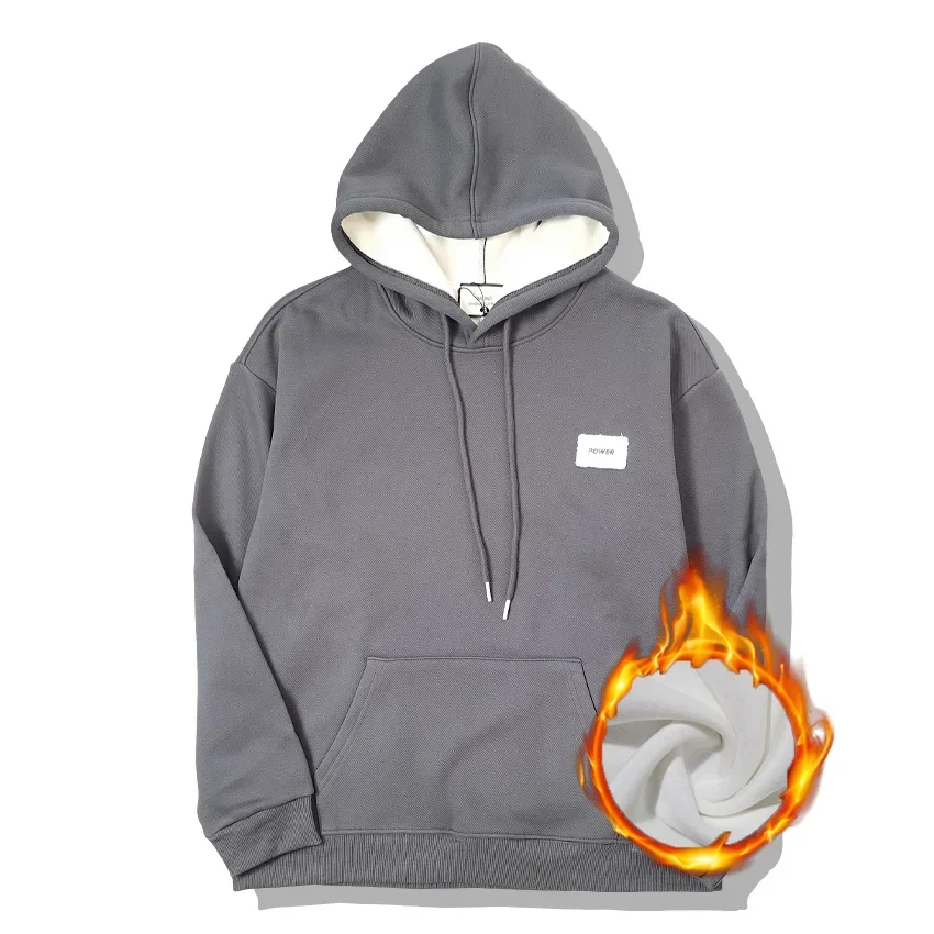 

Men's Heavyweight 670g-520g Fleece Hoodie | Cartoon Letter Print Pullover Sweatshirt, Round Neck Long Sleeve Streetwear Jackets