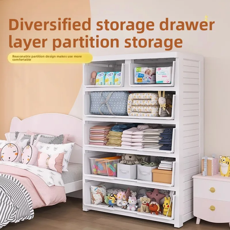 70 sides wide children's wardrobe storage cabinet plastic simple locker wardrobe clothes multi-layer rack