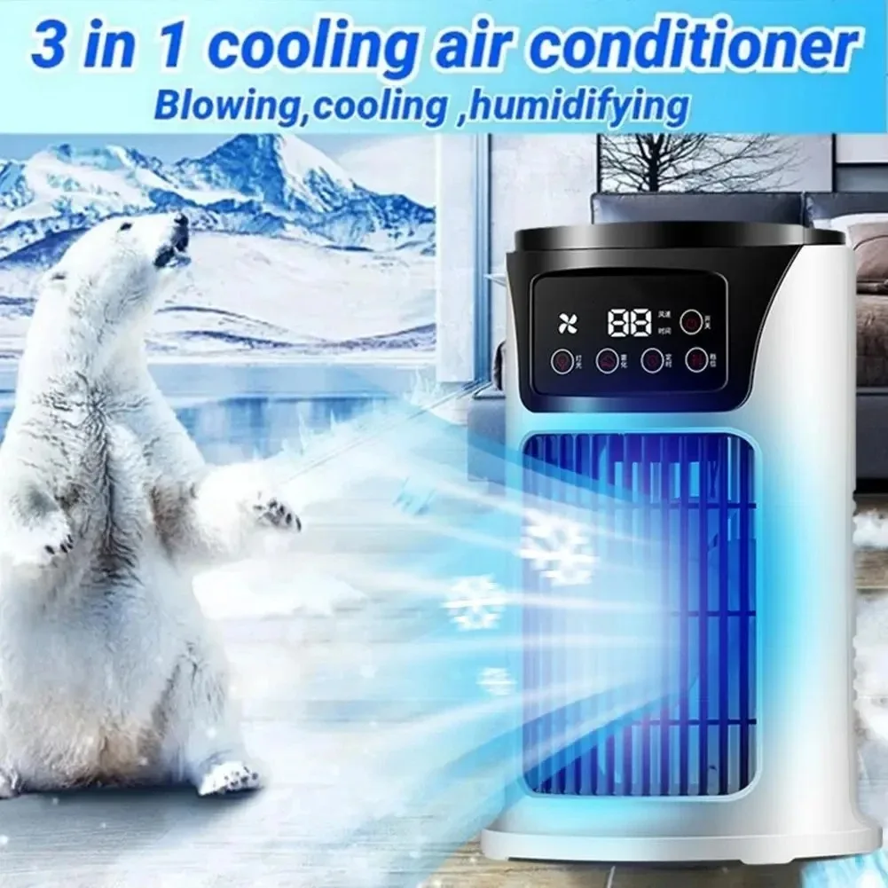 Water Air Conditioner Fan For Home Office Super Cool Humidifier Water Cooling Fan Portable Multifunction Spray With Night Light