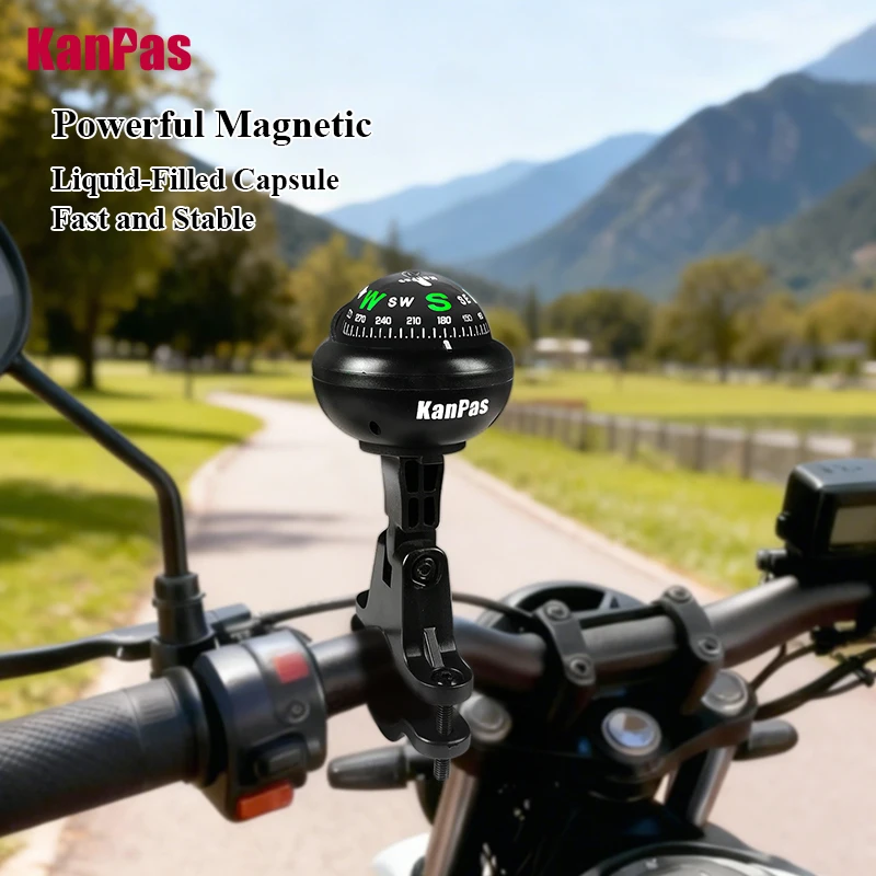 Kanpas Bike, Motorcycle Ball Compass / Navigation for Outdoor, Long Distance Riding & Rogaining / Shockproof ATV Compass Ball