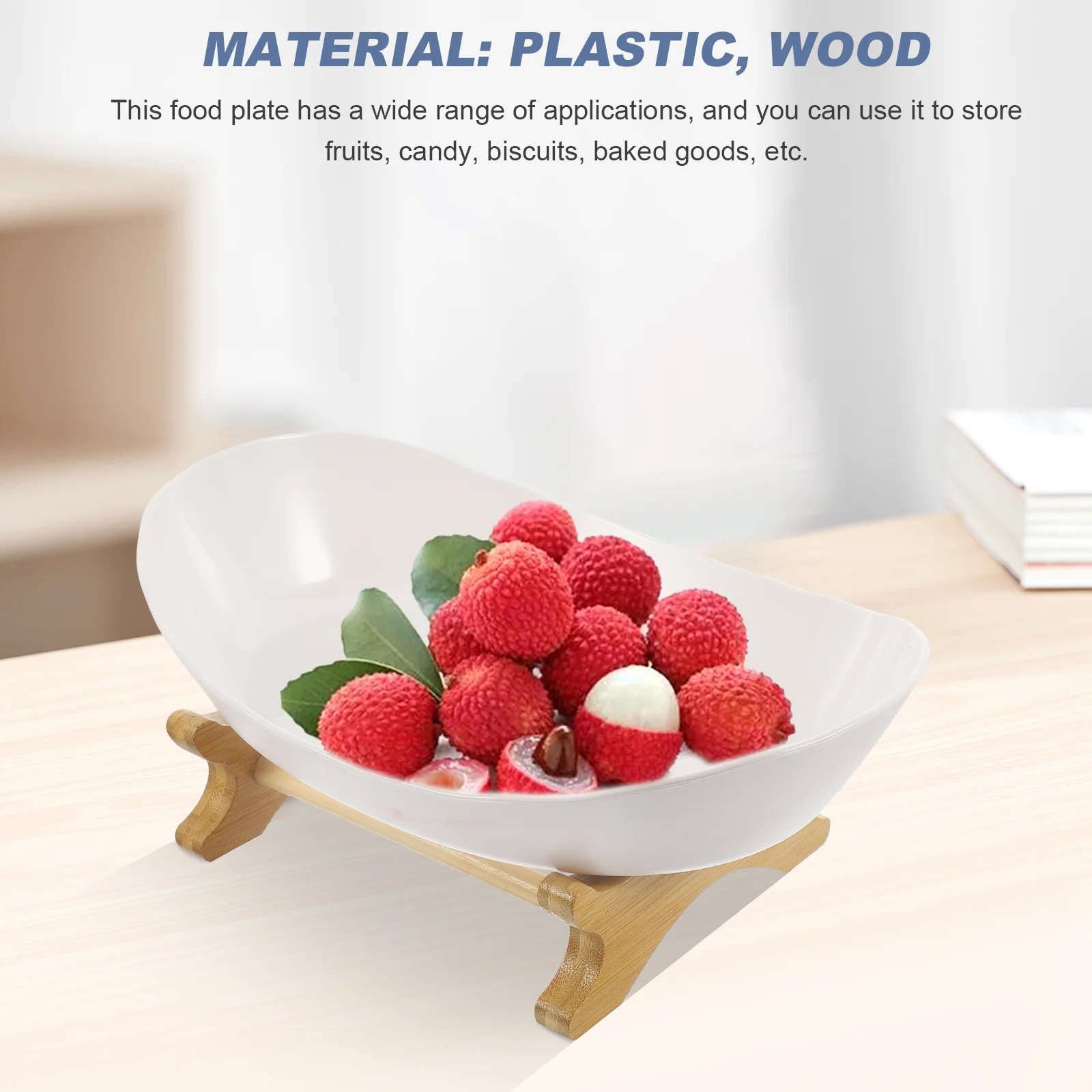 

Fruit Snack Tray Ceramic Large Serving Bowl Kitchen Countertop Decorative Fruit Plate Holder Bread Candy Biscuit Organizer For
