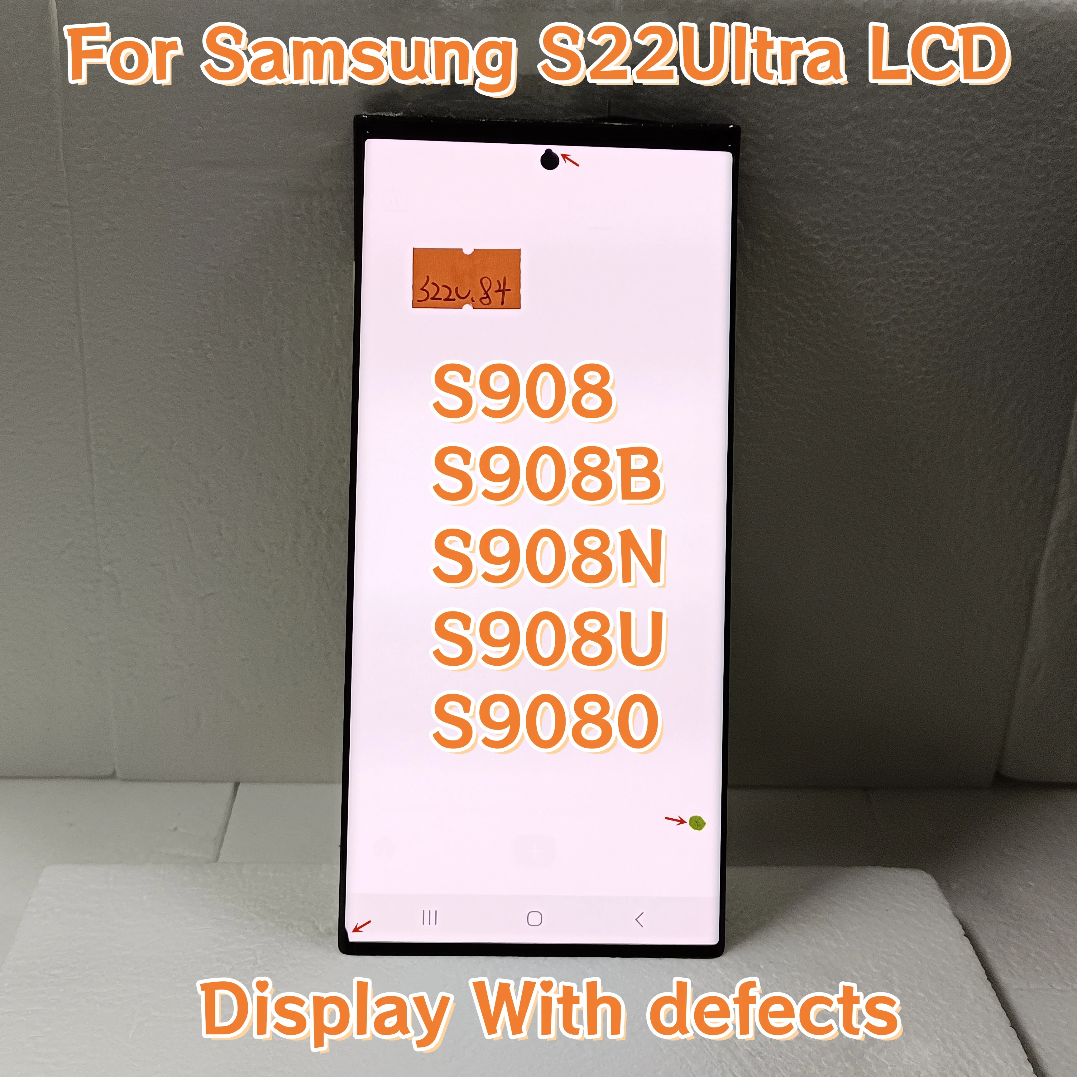 AAA+ Super AMOLED For Samsung Galaxy S22 Ultra 5G S908 S908B S908U S9080 LCD Touch Screen S22Ultra Display Digitizer replace