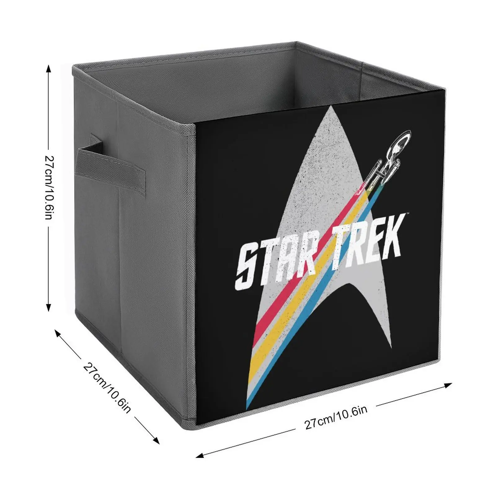 Star Trek Original Series Retro Striped Logo Clas Folding Storage Box Storage Bins Multifunctional Unique Towels Lifting Hand Po