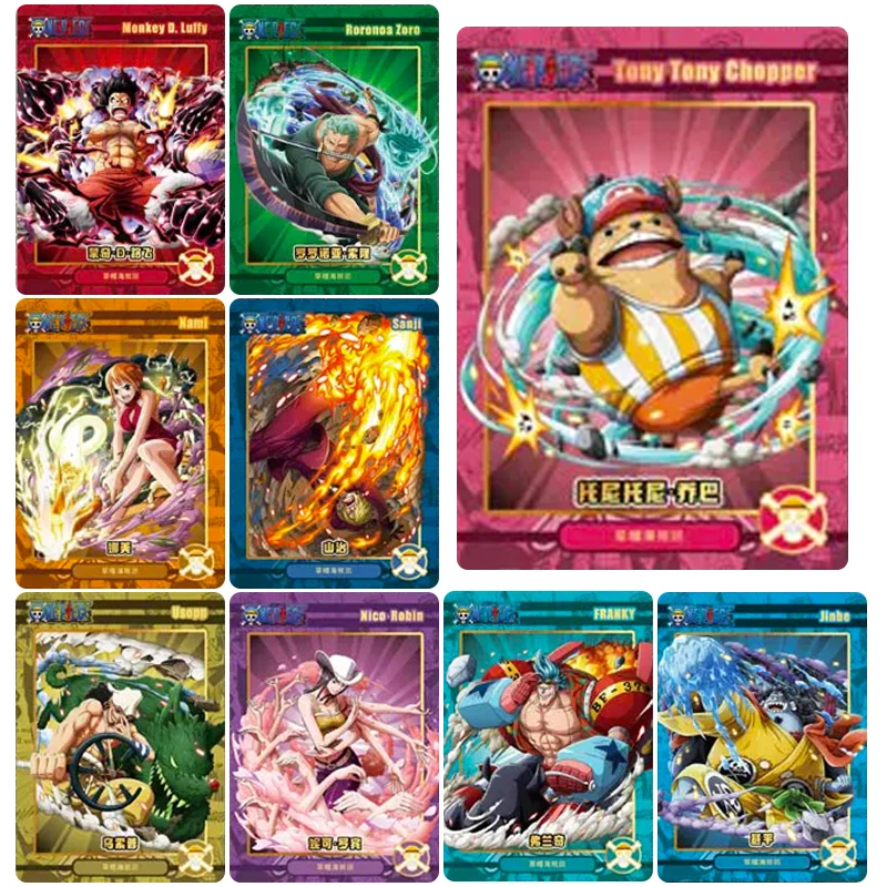 

DIY ONE PIECE Collection card Roronoa Zoro Nami Nico Robin Anime characters Bronzing flash card Cartoon toys Christmas gift