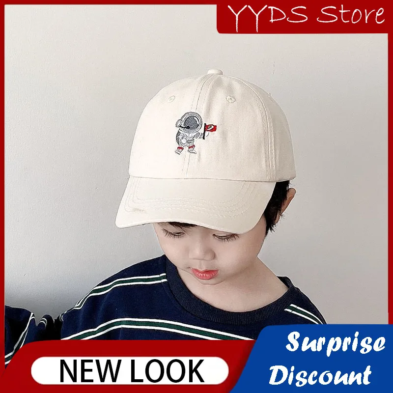 

Astronaut Astronaut Baseball Cap Ins Summer Black Soft Top Niche Cap Children Baby Trucker Hat Adjustable Sun Hat