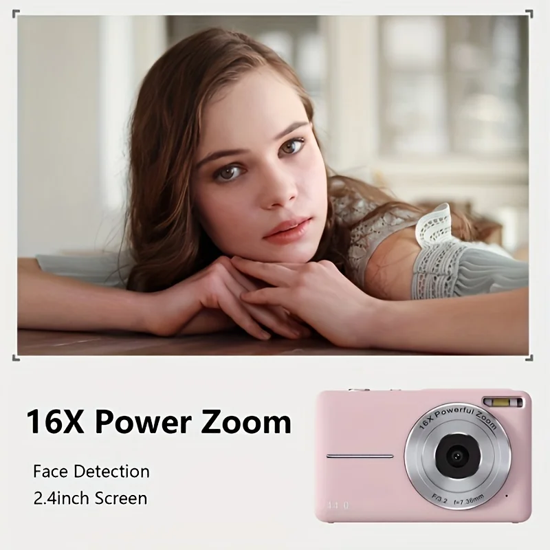 Digital Camera, FHD 1080P, Digital Point And Shoot, 44MP For Vlogging With Anti Shake 16X Zoom, Compact, gift For Kids