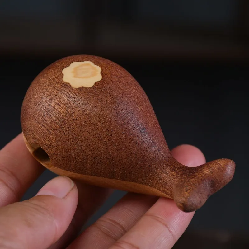 Whale Wooden Fish Banging Cute Portable Decompression Office Wood Carving Meditation Percussion Instrument Solid Wood