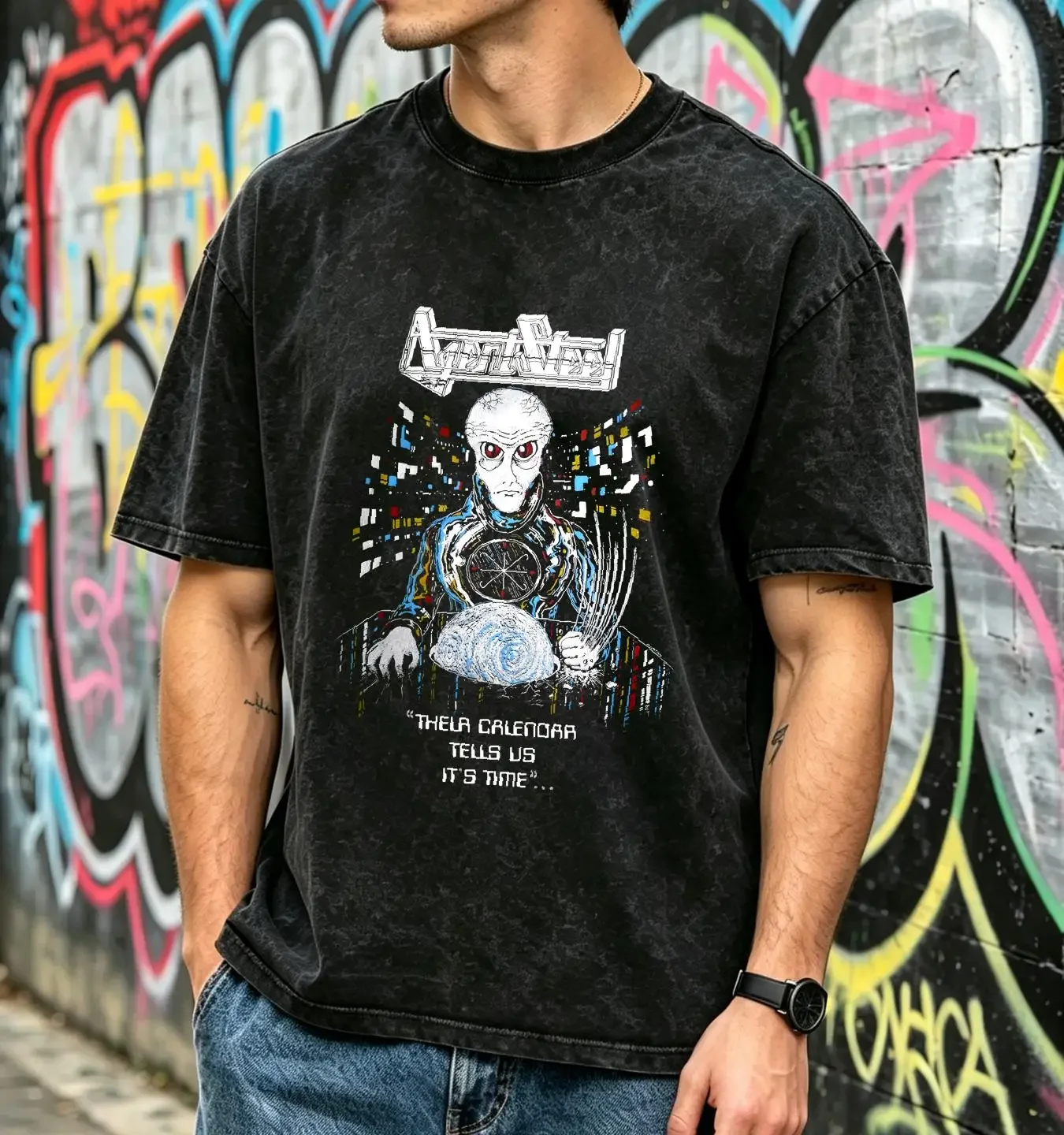 washed T Shirt Agent Steel Their Calendar Tells Us It's Time Black Men S to 5XL BE1865 vintage Washed Comfortable Slightly