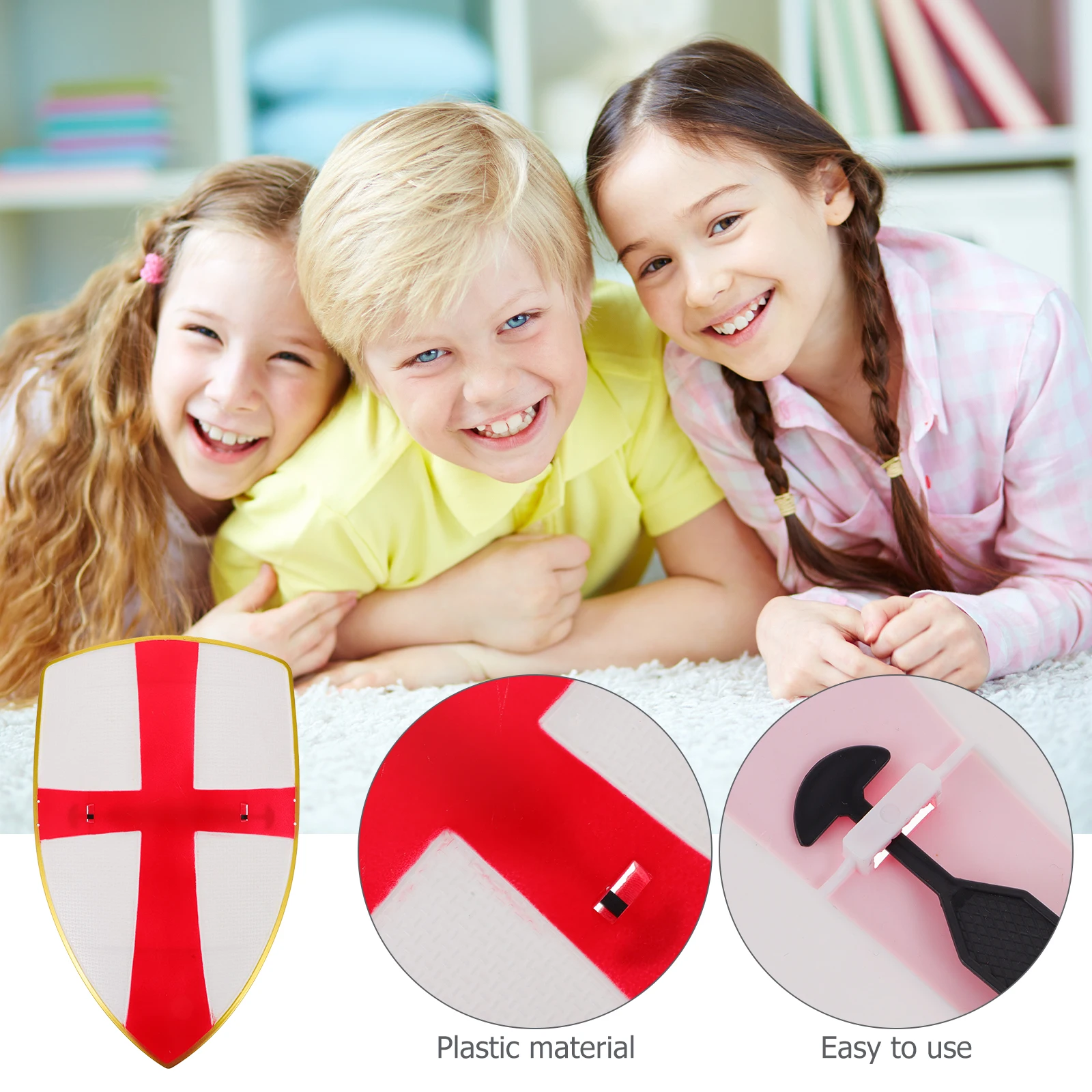 

Toy Shield Kids Boys 10-12 Medieval Knight Costume Prop Round Plastic Shields Portable Small Shield Play Cosplay Child Party