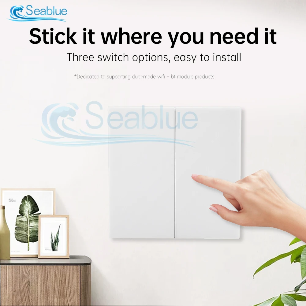 For eWelink APP 2.4GHz Home Wall Wireless Remote Control Switch Wireless Intelligent and Easy to Stick Switch 1/2/3 Way