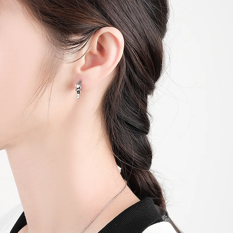 QMCOCO Silver Color Love Heart-Shape Belt Earings For Woman Simple Fashion INS Handmade Jewelry Gifts