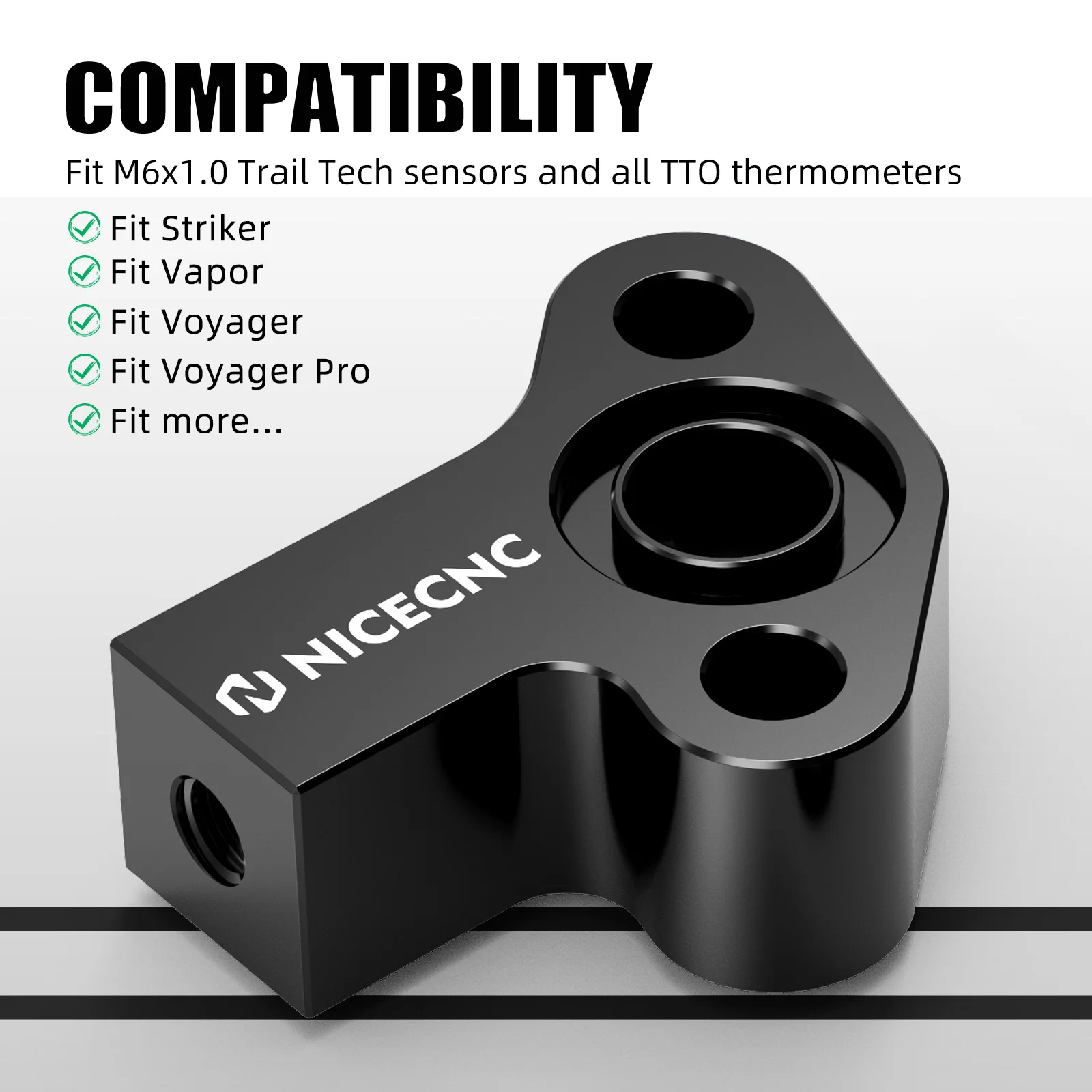 For Suzuki DR650 S/SE 1996–2024 NICECNC Oil Temperature Sensor Block Kit Connector DR650 2023 2022 2021 2020 2019 2018 2017