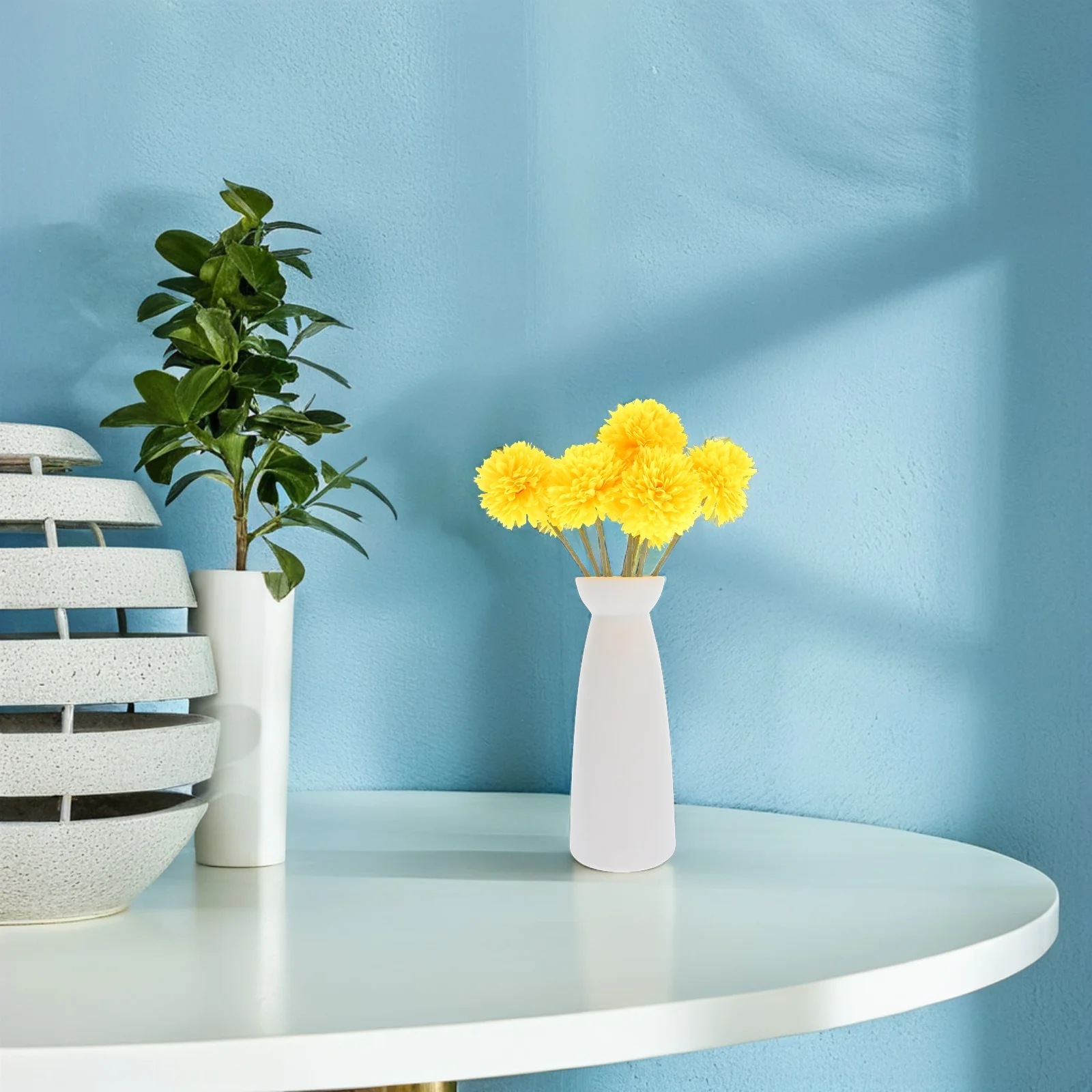 

10Pcs Artificial Chrysanthemum Ball Flowers Bouquet Realistic Faux Stems for Home Office Wedding Party DIY Floral Arrangements