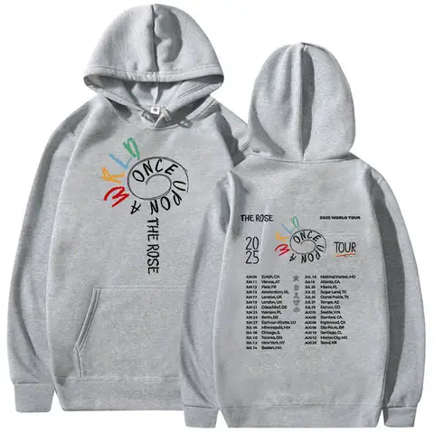 Kpop The Rose Once Upon AWRLD World Tour 2025 Hoodie Herr Dam Fleece Mode Tröja Hiphop Fans Kläder Hoodie 8 best sales Kpop The Rose - №6
