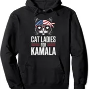 Polarshe Cat Ladies for Kamala Funny Cat 2024 President felpa con cappuccio Unisex