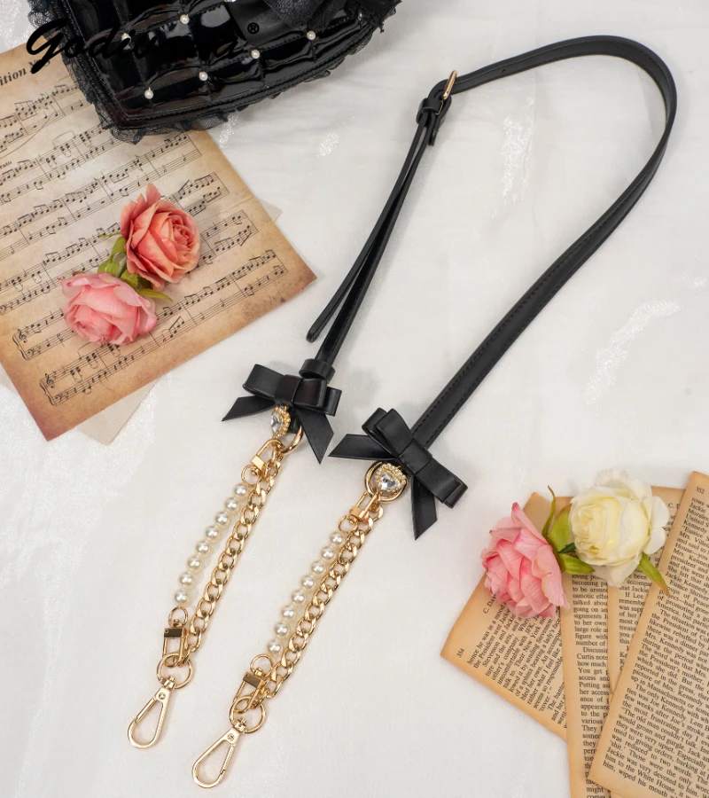 Multifunctional Bag Chain Pearl Bow Pendant Mass-Produced Liz Metal Chain Crossbody Replacement Shoulder Strap