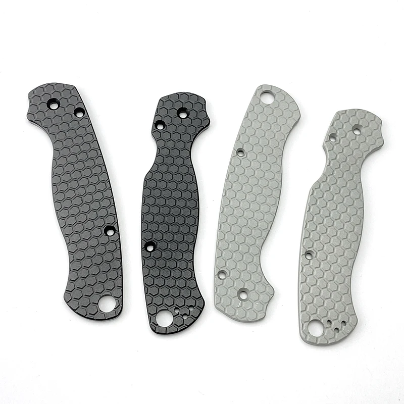 1pair Aluminum Alloy Grip Handle Scales for Genuine Spider Para2 C81 Knife DIY Honeycomb Texture Patch Modification Accessories