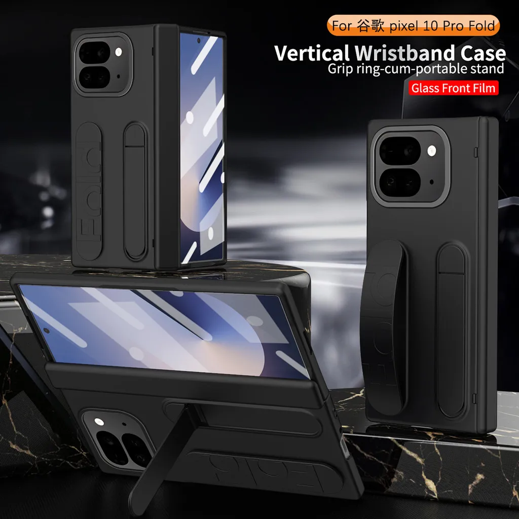 

Wrist Strap Silicone Case For Google Pixel 10 Pro Fold Invisible Bracket Shockproof Protective Cover For Google Pixel 9 Pro Fold