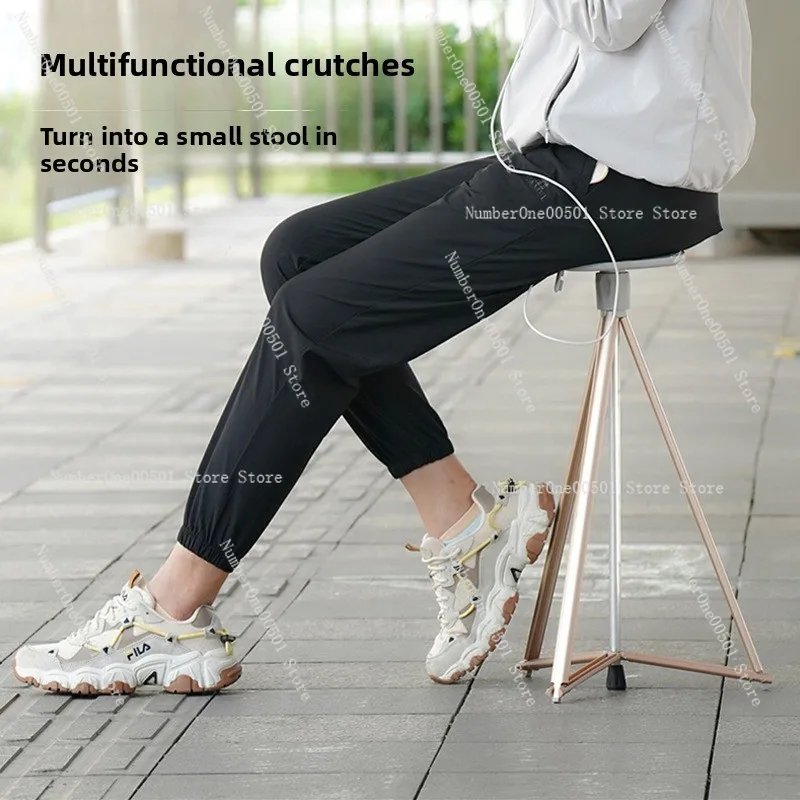 

New multifunctional hiking cane outdoor folding aluminum alloy cane mobile power bank