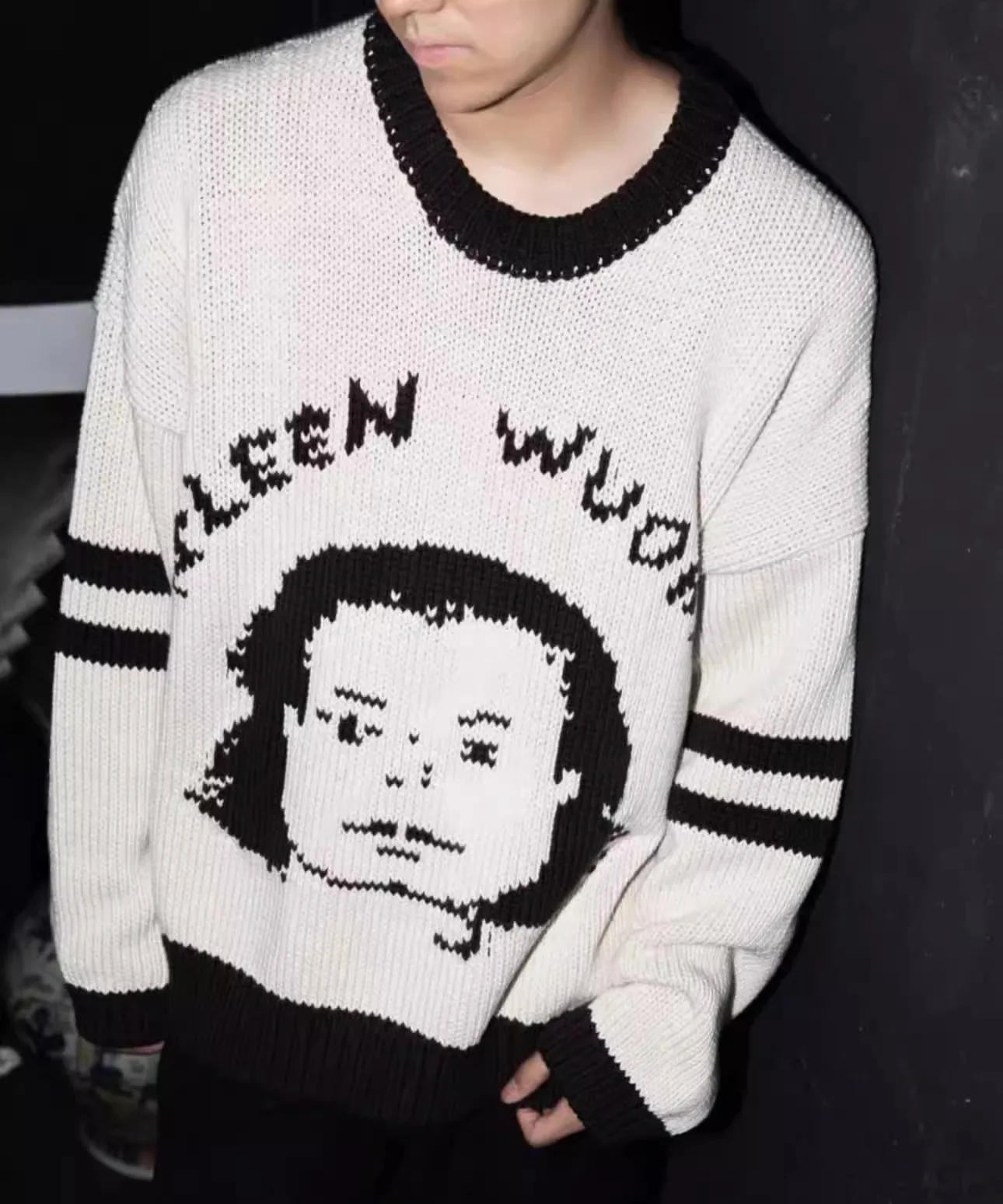 

2024 ERD Melancholy Portrait Boy Streetwear Vintage Poster Pattern Sweater WY914