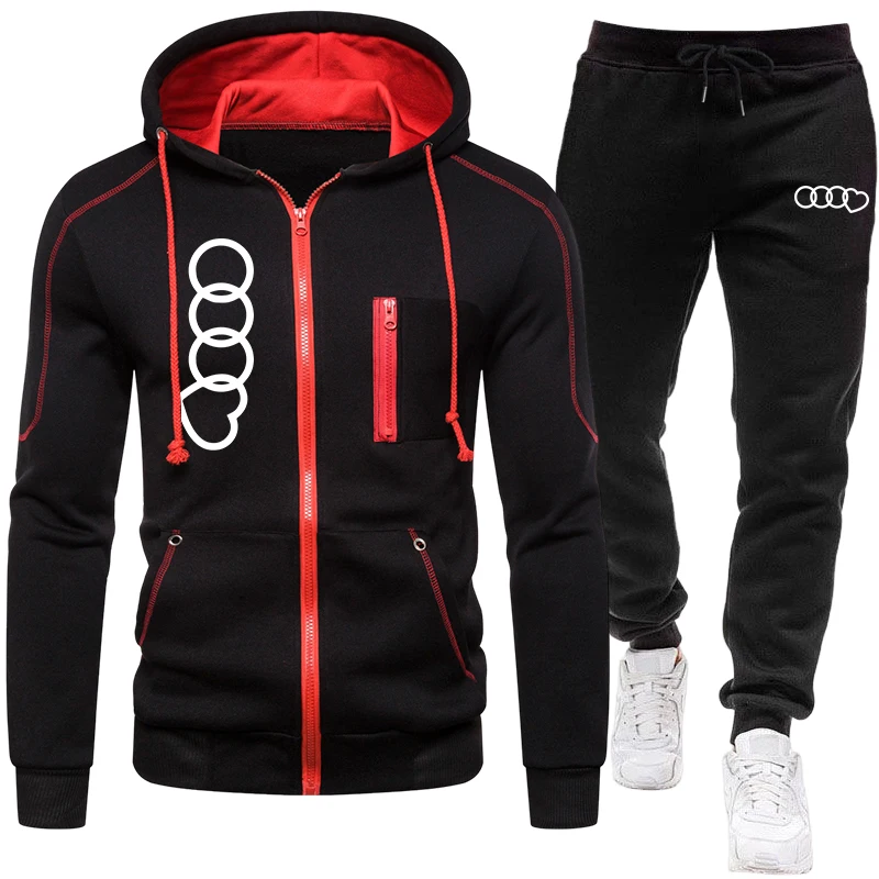 قسط رجل الخريف الشتاء رياضية مجموعة زمم هوديي Sweatpants كومبو ملابس الشارع الشهير الركض والعتاد الذكور موضة 2025 وتتسابق #1