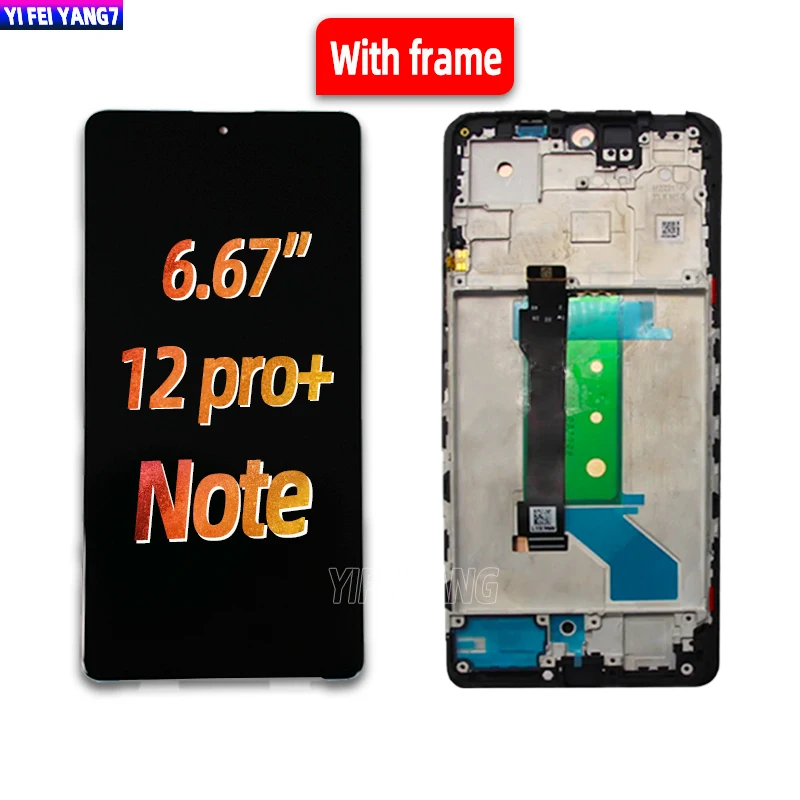 

100% Oled 6.67" LCD For Xiaomi Redmi Note 12 Pro+ 12 Pro Plus LCD Display Touch Screen Digitizer Assembly 22101316UCP 22101