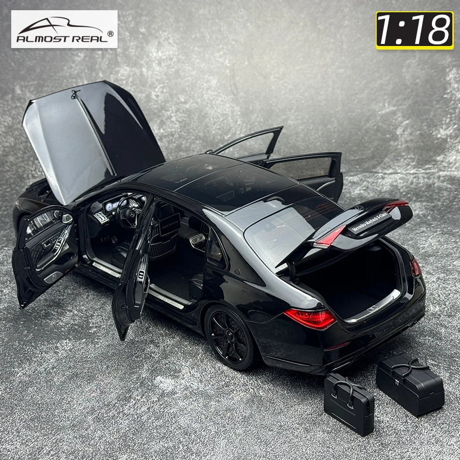 Almost Real 1/18 FOR Benz Maybach S-Class S680 Night  Series  2023  car model Metal send friends send leaders birthday presents