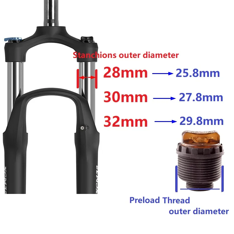 Mountain Bike XCT XCM XCR Front Fork Preload Dial Adjustr Damping Adjustment Knob 28mm 30mm 32mm Stanchion Fork Tube