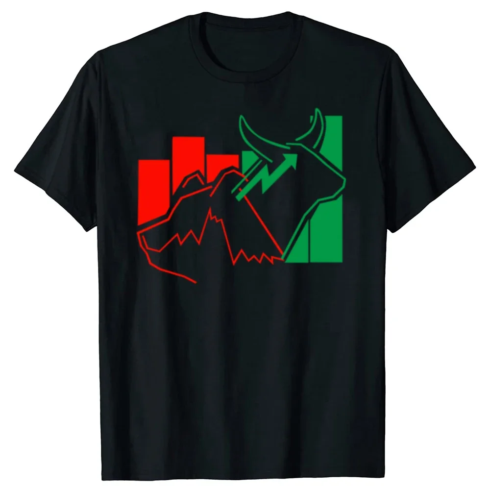 

Bull Bear Market Investing Stock Trading Graphic Tee Men's Short Sleeve T-Shirt