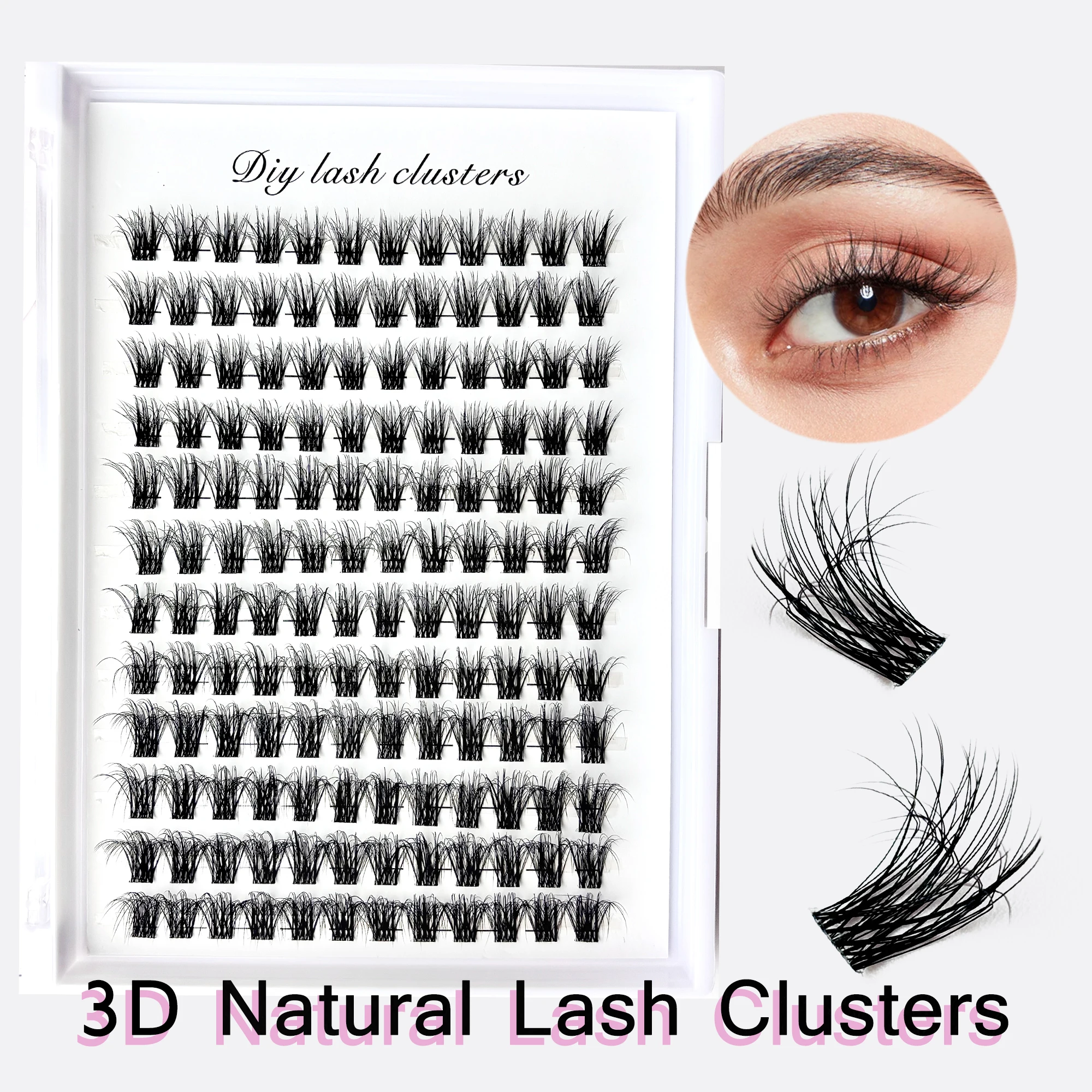 

Pulinsaisi DIY Cluster Lashes Mixed Tray Individual Lashes Volume Eye Lashes Soft Natural Lashes Mink Lash Cluster False Eyelash