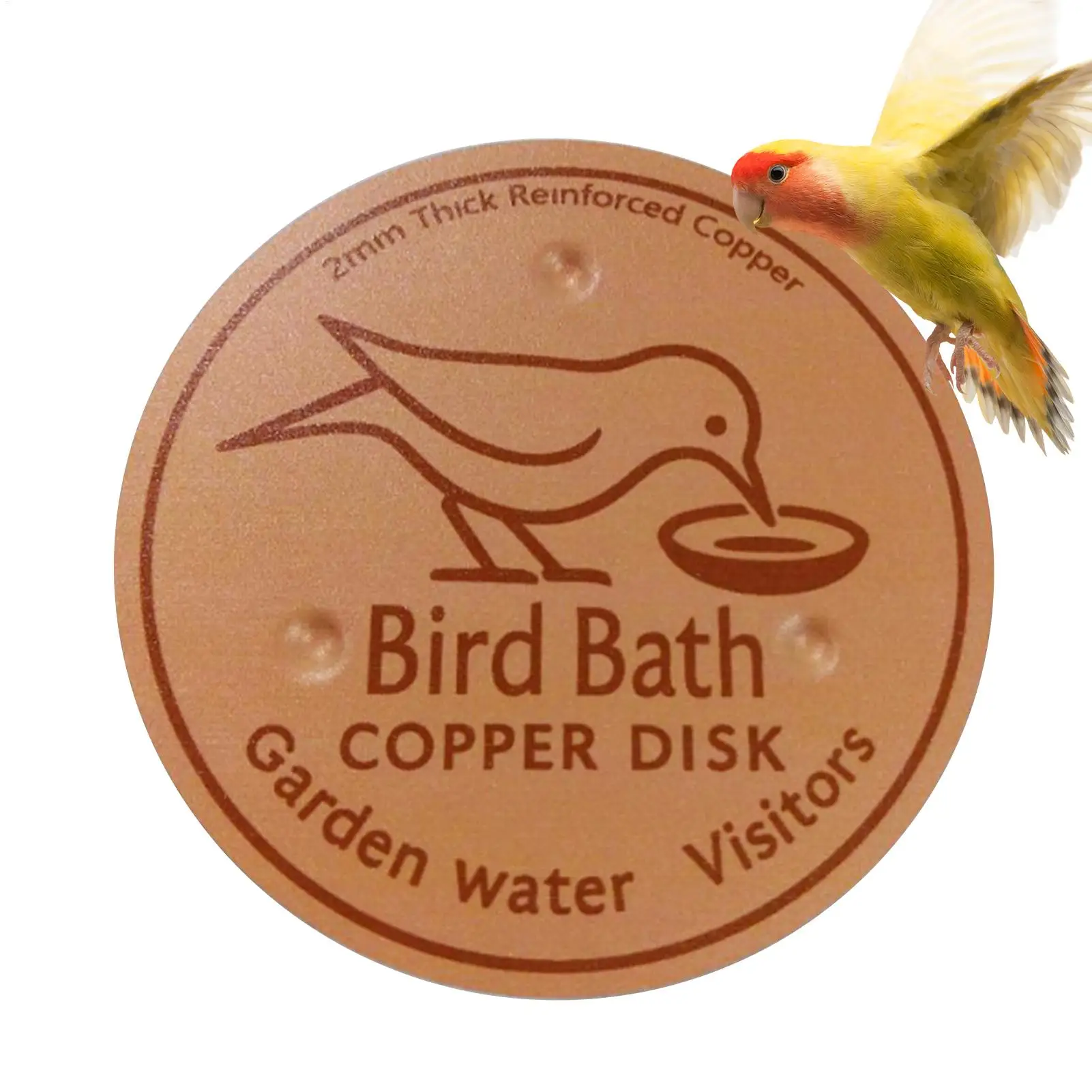 Copper Bird Bath Copper Birdbath Purifier with Triple-Point Support Bath Disk Ornaments Feeder Accessories for Outdoor Bird Bath