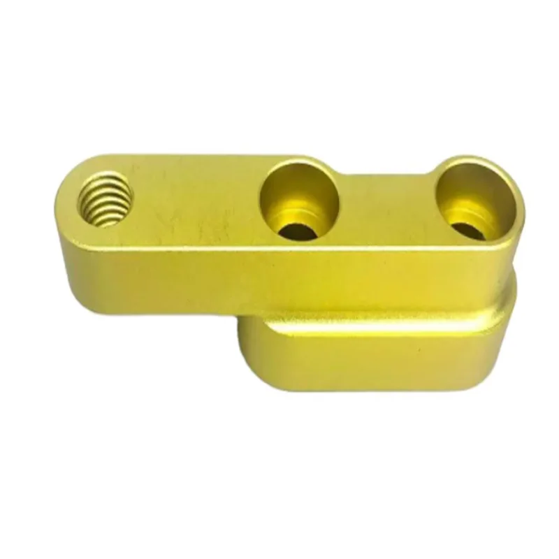 Gold anodized aluminum alloy CNC precision machined custom mechanical connection positioning accessories