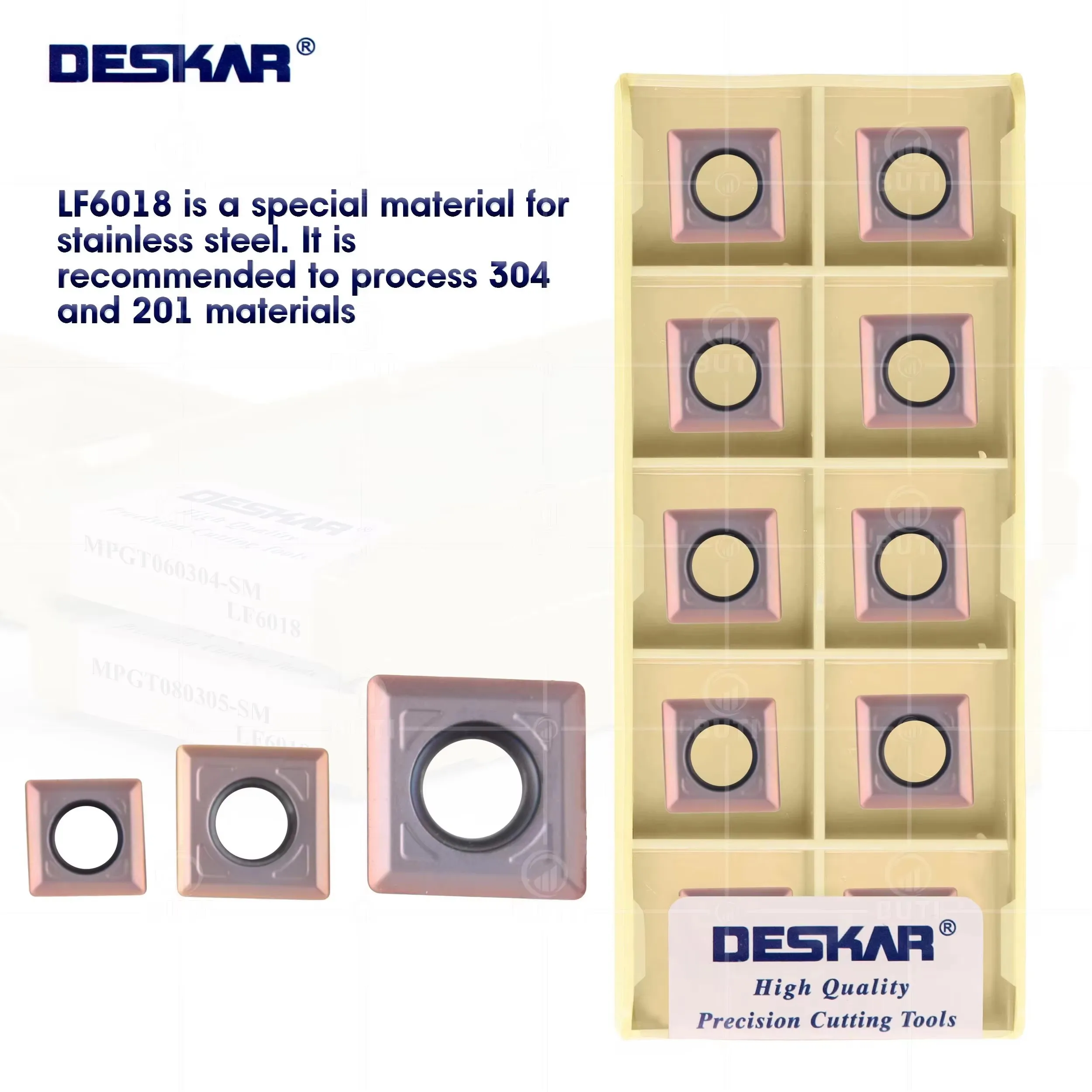 

DESKAR 100% оригинальное лезвие токарного станка с ЧПУ MPGT060304 MPGTO80305 MPGT120408-SM LF6018, вставки, используемые для фрезерных лезвий из нержавеющей стали