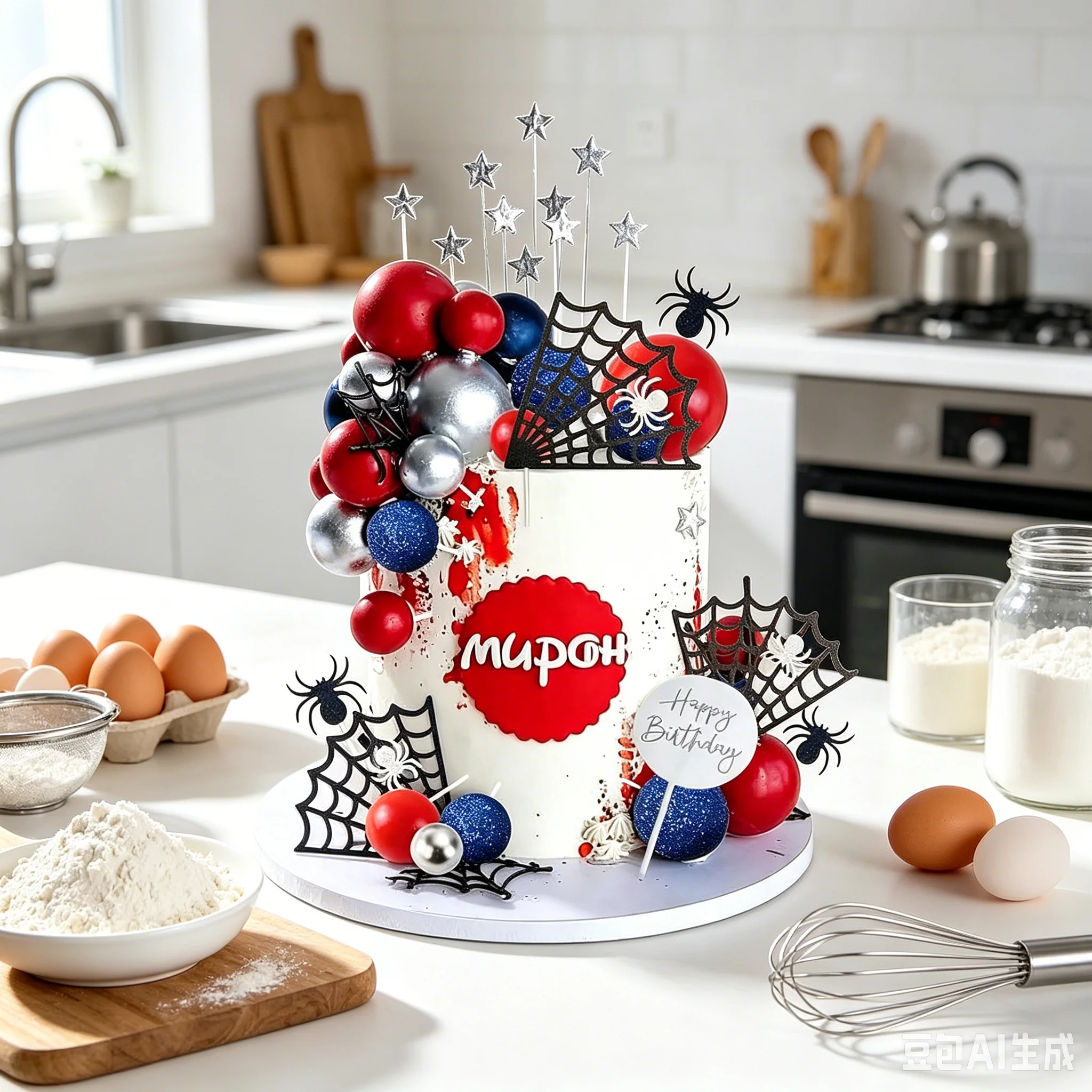 36PCS Cute Mini Spider Cake Toppers, Perfect Ornament for Birthday Party