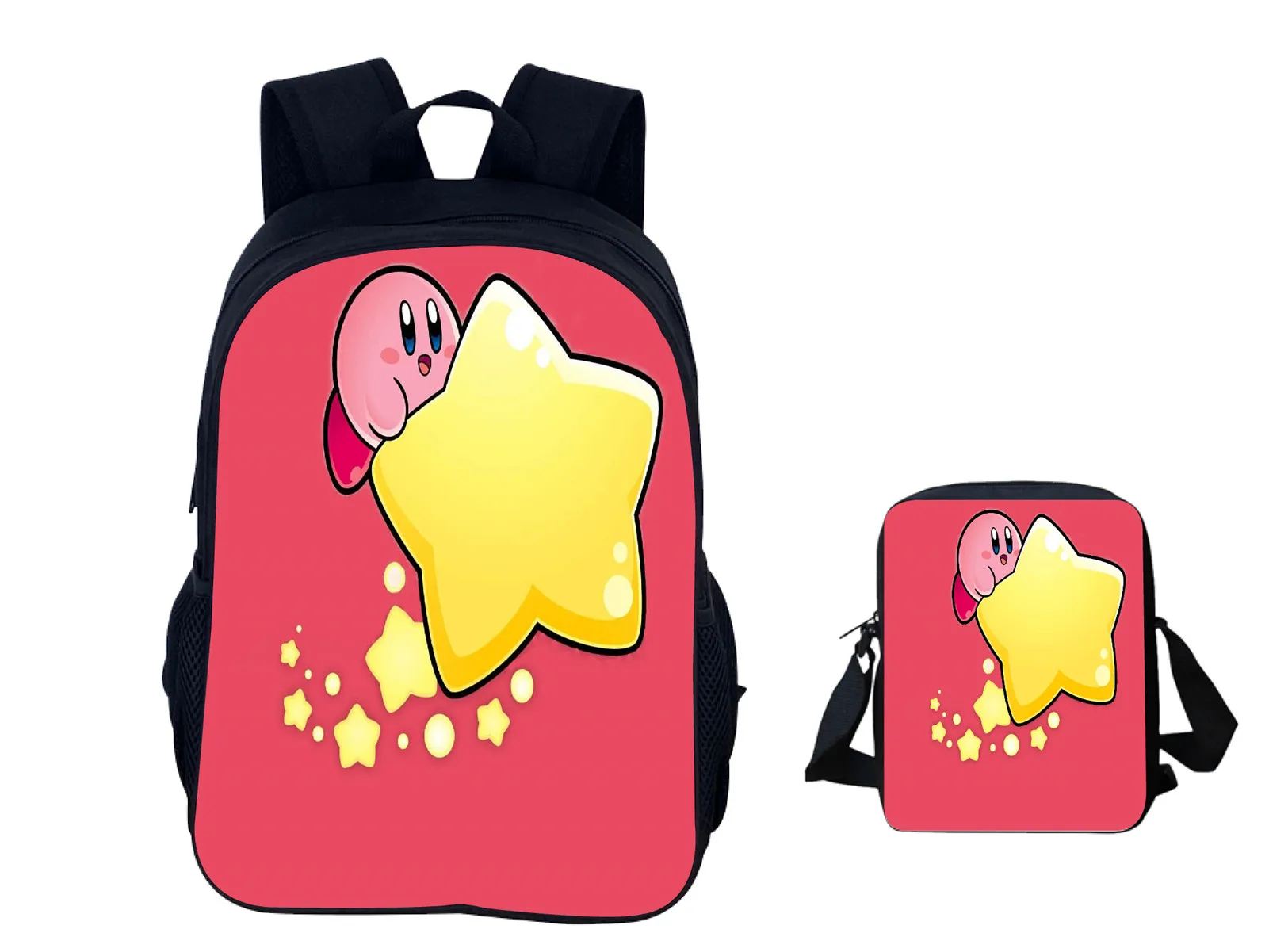 

Kirby Classic Rucksack Set-Cute Backpack with Shoulder Bag,Casual School Book Bag Durable for Little Children